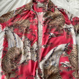AllSaints Sumeria shirt in red, Size Small